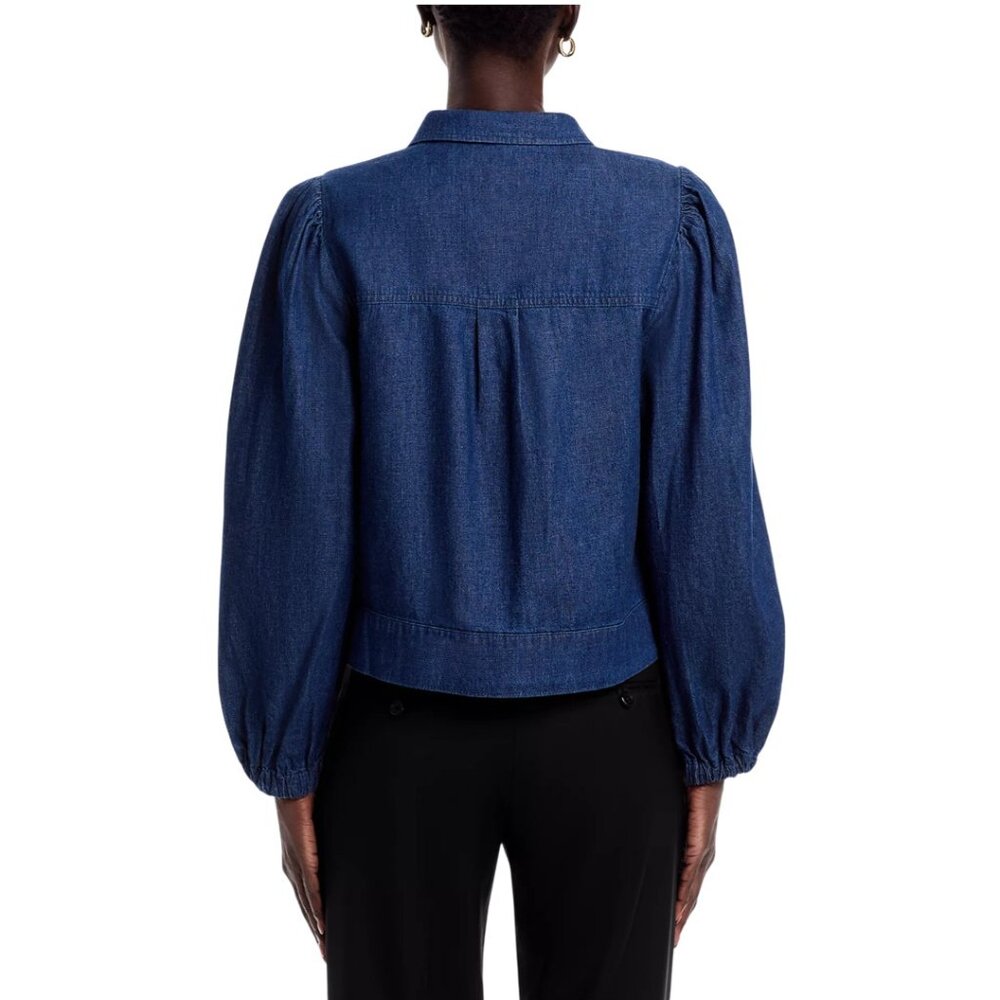 99$ Cupio Full Zip Up Front Utility Jacket Long Sleeves Size M Midnight Blue - Picture 3 of 3